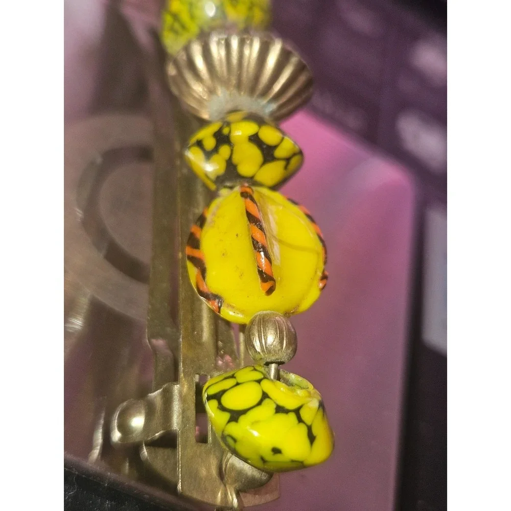 Unique‎ one of a kind Vintage Mixed Material Beaded Hair Barrette